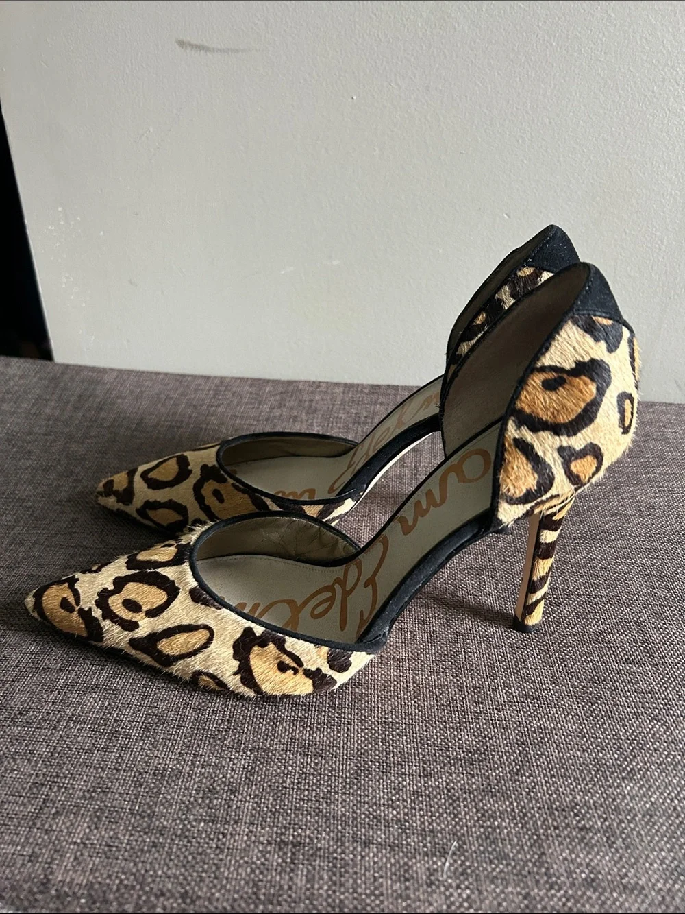Sam Edelman Leopard D'Orsay Pumps in Tan and Black